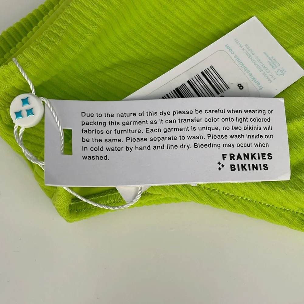 Frankie’s high leg lime green swim bottom Jenna ribb chartreuse apple XS